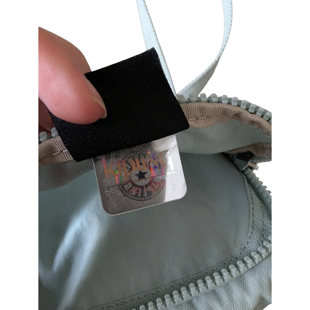 Kipling El Dorado Springtime Sage Mint Nylon Crossbody Bag Flap Zipper Travel